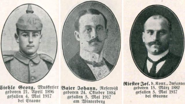 Three of the 270 soldiers whose lives were lost in the Winterberg tunnel