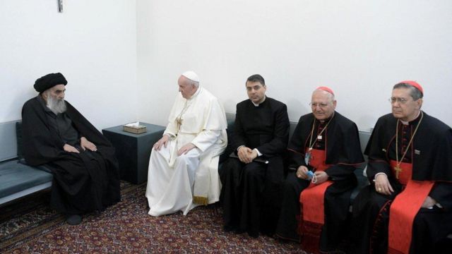 پوپ فرانسس آیت اللہ ال سستانی کے ہمراہ