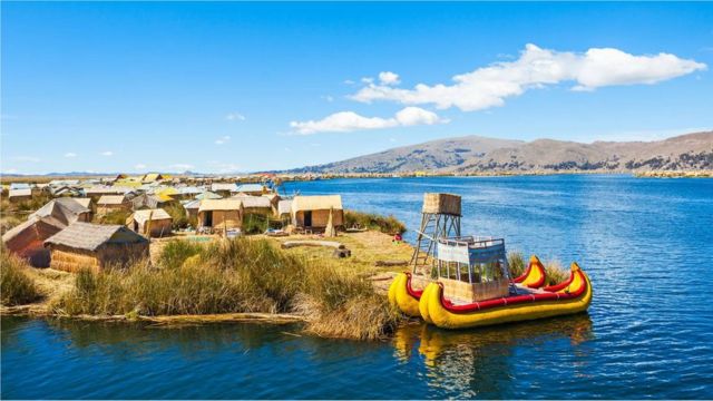 Lake Titicaca on the border of Bolivia and Peru