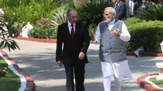 روسی صدر پوتن اور انڈین پی ایم مودی