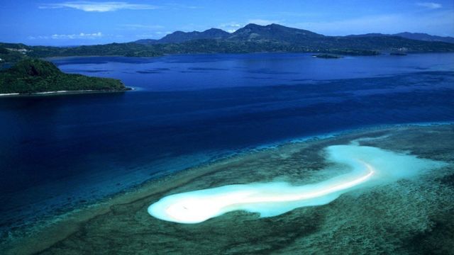 The sea and lagoon surrounding Mayotte