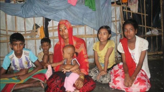 Anura Begam with her children